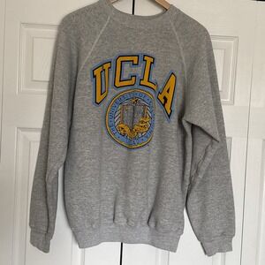 Vintage Hanes UCLA Bruins Pullover Crewneck Sweatshirt Gray Mens Size XL Preppy